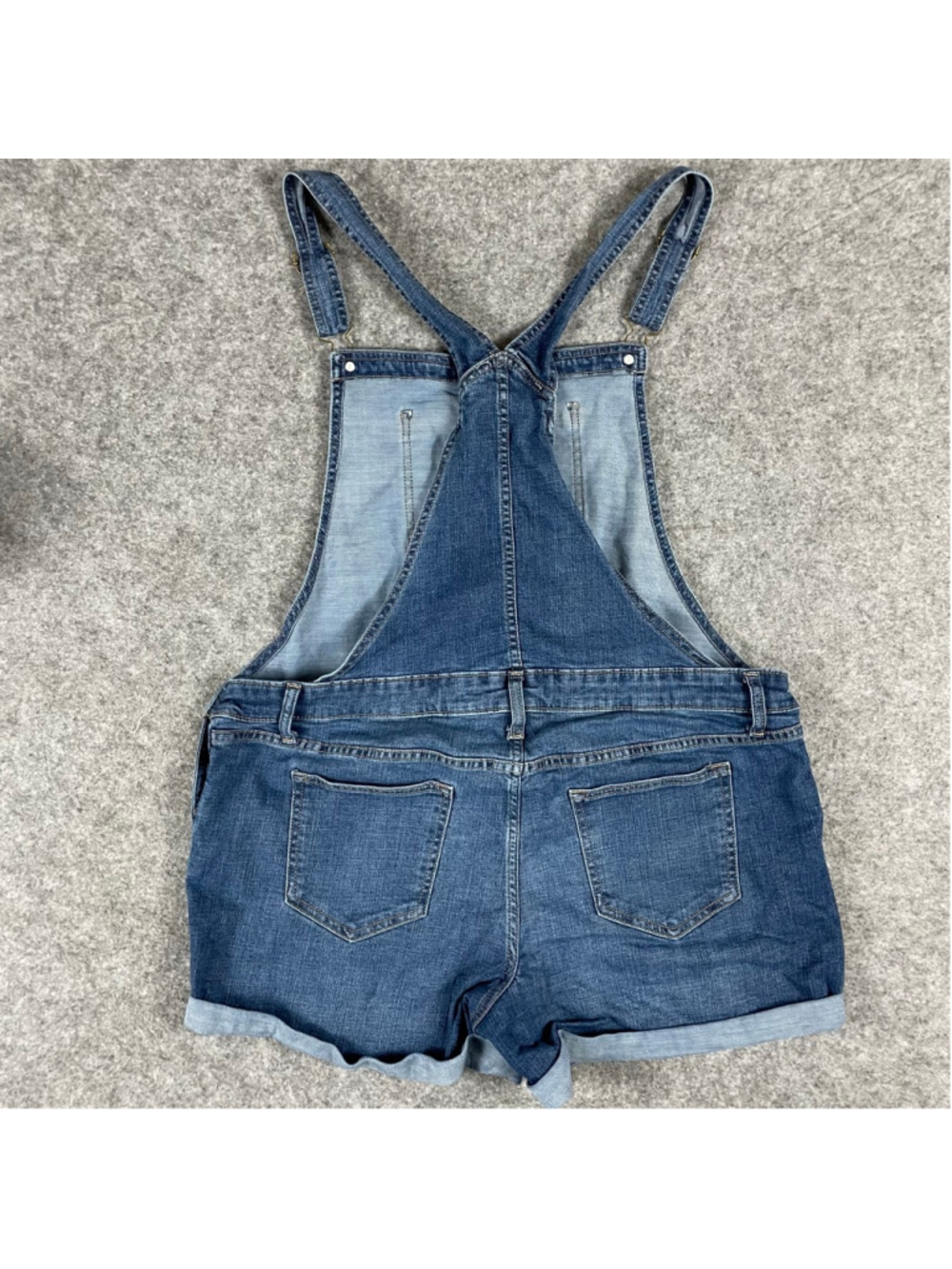 Size 16 Maternity Sonoma Denim Short Overalls Blue Cuffed Stretch Shortalls - Picture 6 of 16